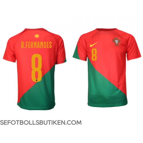 Portugal Bruno Fernandes #8 Replika Hemma matchkläder VM 2022 Korta ärmar